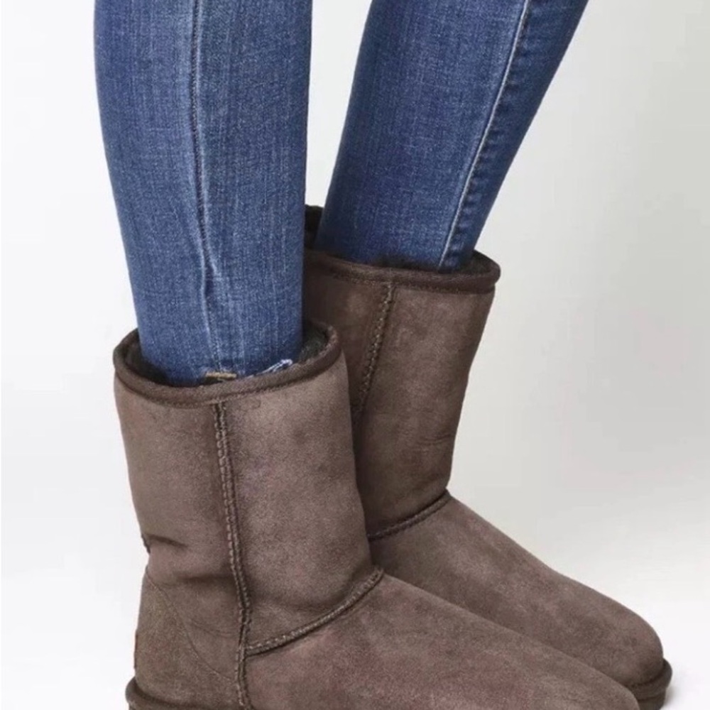 UGG Chocolate Brown Short Boots - Picture 2 of 6